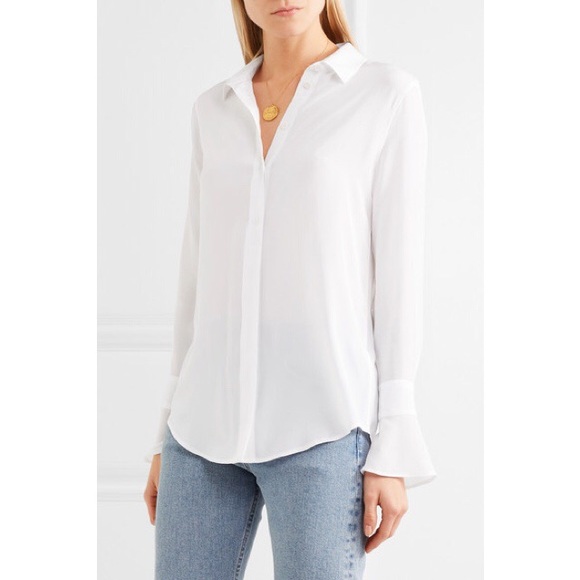 Equipment Tops - { equipment } silk white button down